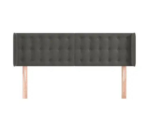 Galvūgalis Su Auselėmis, Tamsiai Pilkos,147X16X78/88cm Aksomas