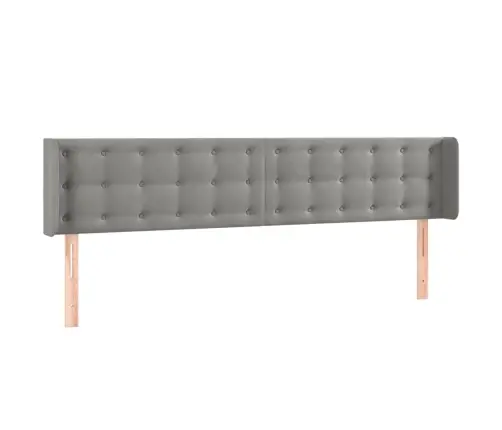 Galvūgalis Su Auselėmis,Šviesiai Pilkos,183X16X78/88cm Aksomas