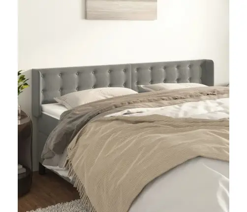 Galvgalis Ar Malām, Gaiši Pelēks Samts, 203X16X78/88 Cm Vidaxl