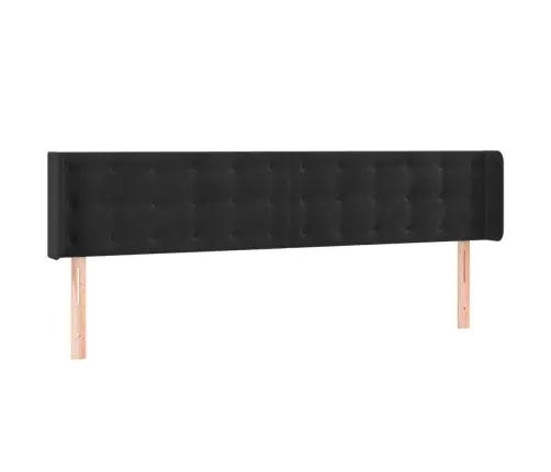 Voodipeats Servadega, Must, 203X16X78/88 cm Samet