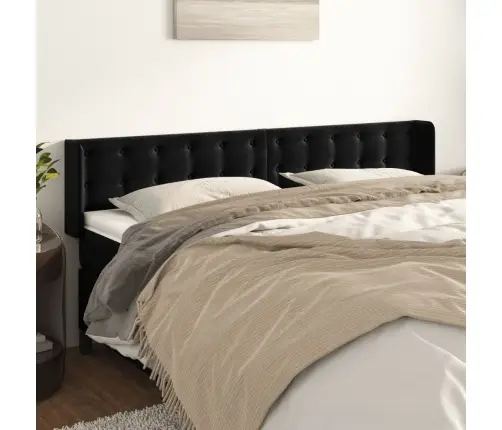 Voodipeats Servadega, Must, 203X16X78/88 cm Samet