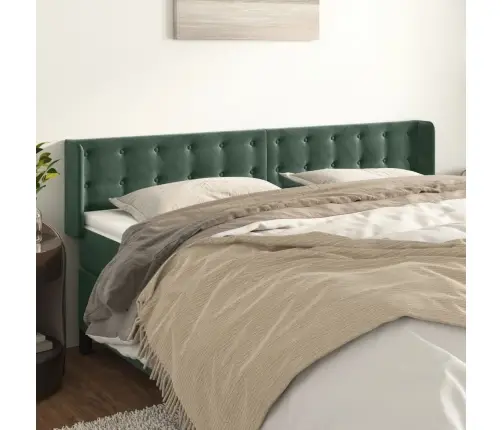 Galvgalis Ar Malām, Tumši Zaļš Samts, 203X16X78/88 Cm, Vidaxl