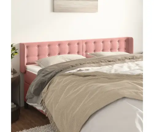 Galvgalis Ar Malām, Rozā Samts, 203X16X78/88 Cm Vidaxl