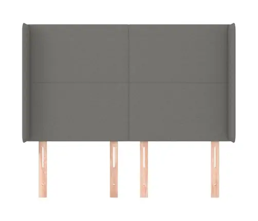 Galvgalis Ar Malām, 147X16X118/128 Cm, Tumši Pelēks Audums Vidaxl