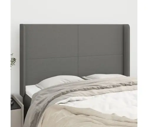 Galvgalis Ar Malām, 147X16X118/128 Cm, Tumši Pelēks Audums Vidaxl