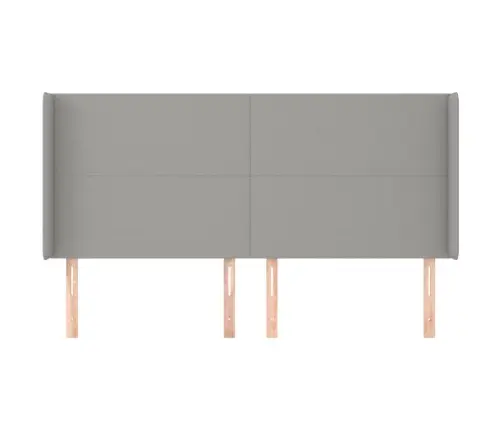 Galvgalis Ar Malām, 183X16X118/128 Cm, Gaiši Pelēks Audums Vidaxl