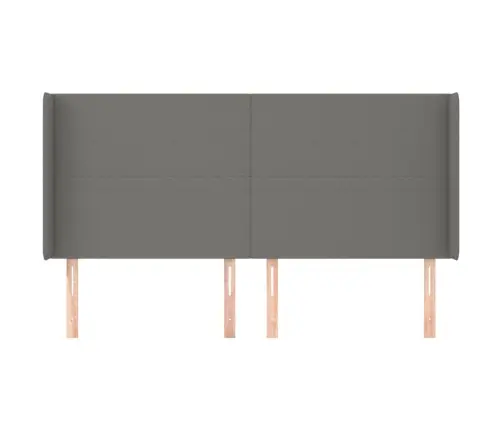 Galvgalis Ar Malām, 203X16X118/128 Cm, Tumši Pelēks Audums Vidaxl