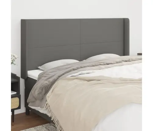 Galvgalis Ar Malām, 203X16X118/128 Cm, Tumši Pelēks Audums Vidaxl
