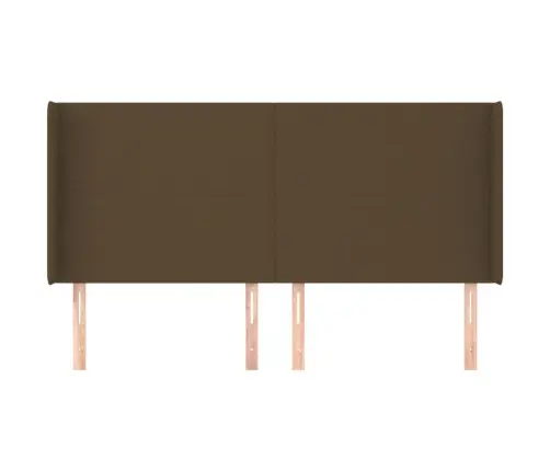 Galvgalis Ar Malām, 203X16X118/128 Cm, Tumši Brūns Audums Vidaxl