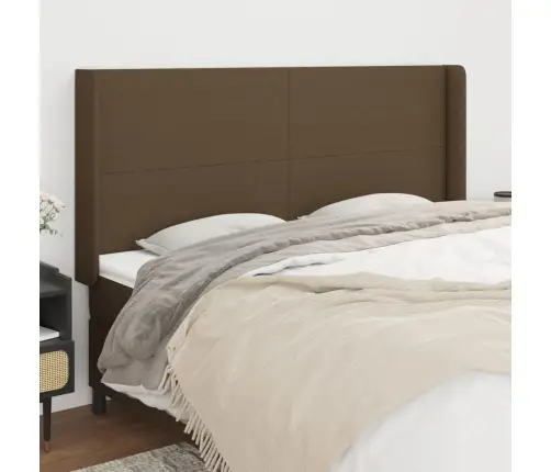 Galvgalis Ar Malām, 203X16X118/128 Cm, Tumši Brūns Audums Vidaxl