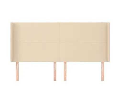 Galvgalis Ar Malām, 203X16X118/128 Cm, Krēmkrāsas Audums Vidaxl