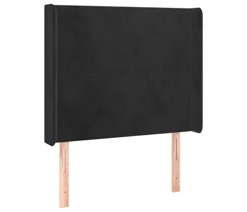 Galvgalis Ar Malām, Melns Samts, 93X16X118/128 Cm Vidaxl