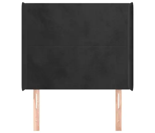 Galvgalis Ar Malām, Melns Samts, 93X16X118/128 Cm Vidaxl