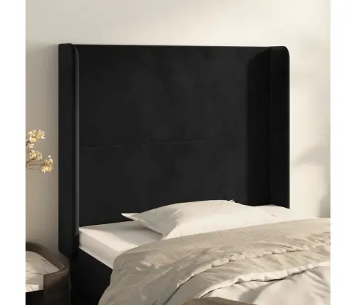 Galvgalis Ar Malām, Melns Samts, 93X16X118/128 Cm Vidaxl