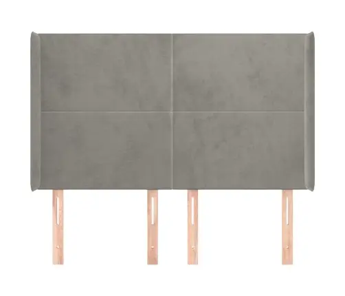 Galvgalis Ar Malām, Gaiši Pelēks Samts, 147X16X118/128 Cm Vidaxl