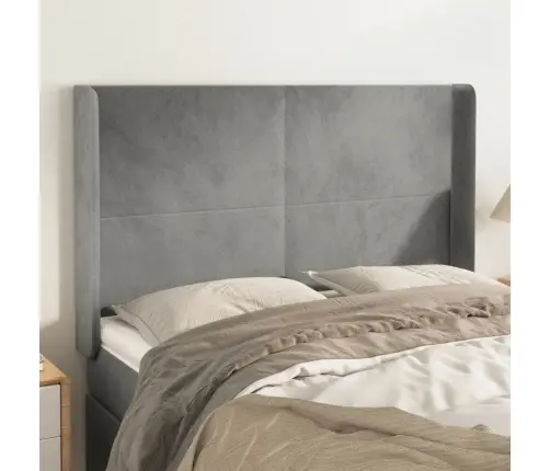 Galvgalis Ar Malām, Gaiši Pelēks Samts, 147X16X118/128 Cm Vidaxl