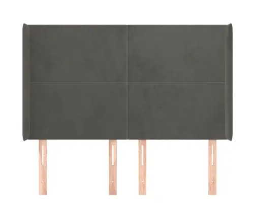 Galvgalis Ar Malām, Tumši Pelēks Samts, 147X16X118/128 Cm Vidaxl