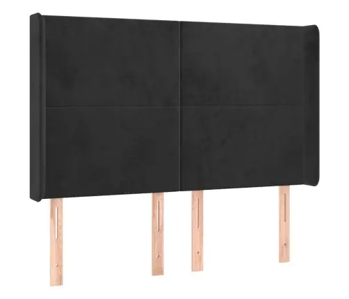 Voodipeats Servadega, Must, 147X16X118/128 cm Samet Voodipeats Servadega, Must, 147X16X118/128 cm Samet