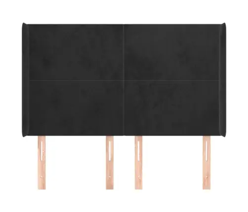 Voodipeats Servadega, Must, 147X16X118/128 cm Samet Voodipeats Servadega, Must, 147X16X118/128 cm Samet