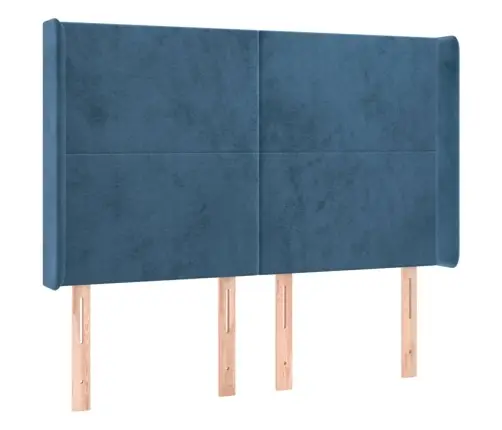 Voodipeats Servadega, Tumesinine, 147X16X118/128 cm Samet
