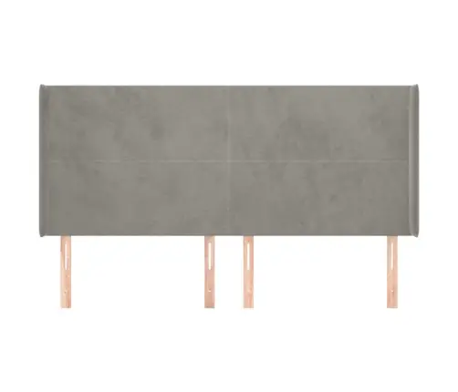 Galvgalis Ar Malām, Gaiši Pelēks Samts, 163X16X118/128 Cm Vidaxl