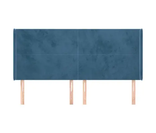 Galvgalis Ar Malām, Tumši Zils Samts, 183X16X118/128 Cm Vidaxl