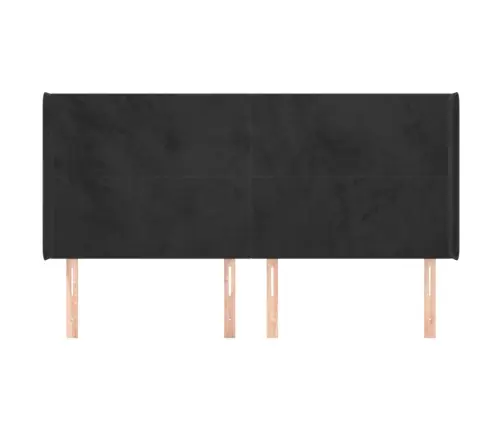 Galvgalis Ar Malām, Melns Samts, 203X16X118/128 Cm Vidaxl