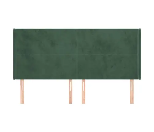 Galvgalis Ar Malām, Tumši Zaļš Samts, 203X16X118/128 Cm Vidaxl