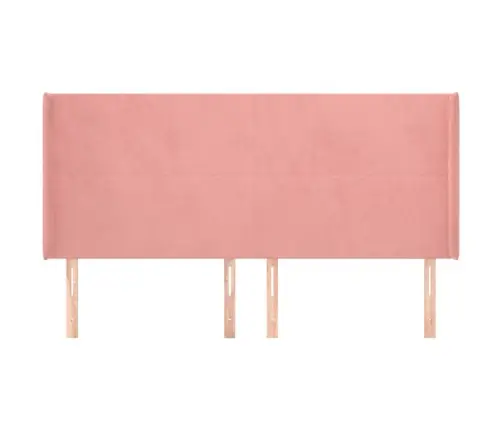 Galvūgalis Su Auselėmis, Rožinis, 203X16X118/128cm Aksomas