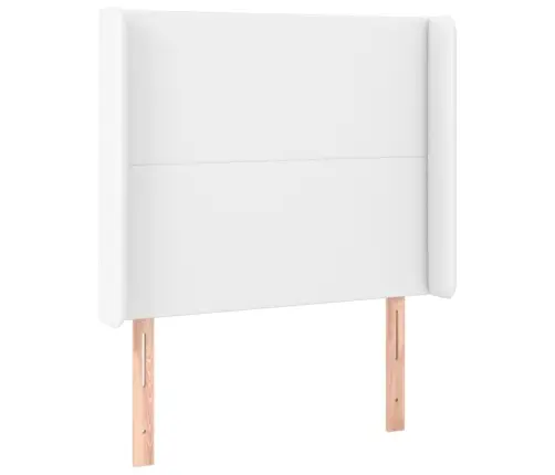 Galvgalis Ar Malām, 93X16X118/128 Cm, Balta Mākslīgā Āda Vidaxl