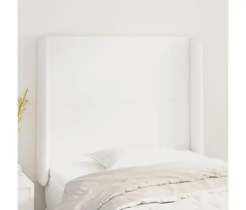 Galvgalis Ar Malām, 93X16X118/128 Cm, Balta Mākslīgā Āda Vidaxl