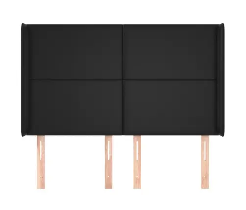 Voodipeats Servadega, Must, 147X16X118/128 cm Kunstnahk