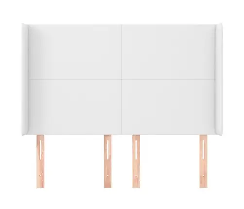 Galvgalis Ar Malām, 147X16X118/128 Cm, Balta Mākslīgā Āda Vidaxl