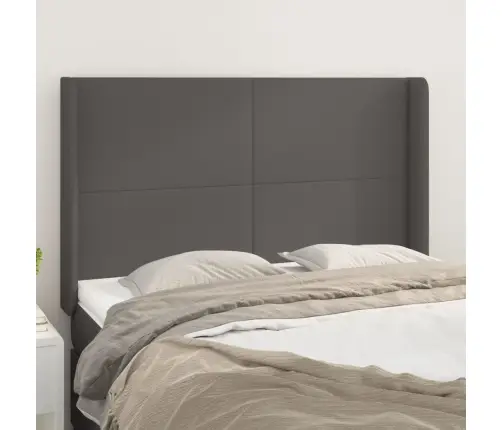 Galvgalis Ar Malām, Pelēka Mākslīgā Āda, 147X16X118/128 Cm Vidaxl