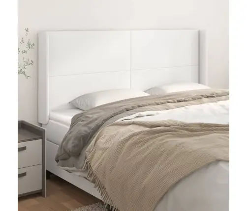 Galvgalis Ar Malām, 163X16X118/128 Cm, Balta Mākslīgā Āda Vidaxl