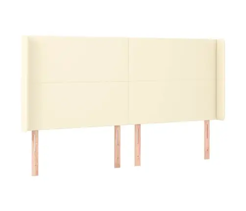 Voodipeats Servadega, Kreemjas, 163X16X118/128 cm Kunstnahk