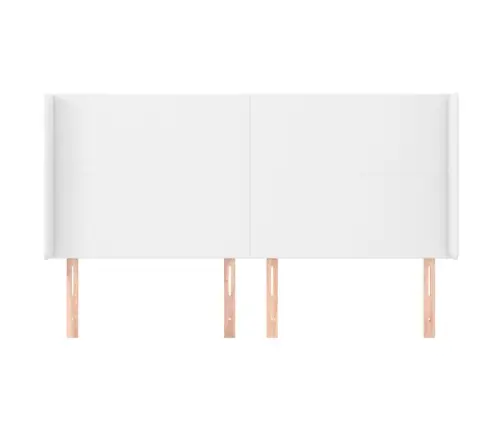 Galvgalis Ar Malām, 183X16X118/128 Cm, Balta Mākslīgā Āda Vidaxl