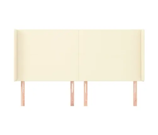 Galvgalis Ar Malām, 183X16X118/128 Cm, Krēmkrāsas Mākslīgā Āda Vidaxl
