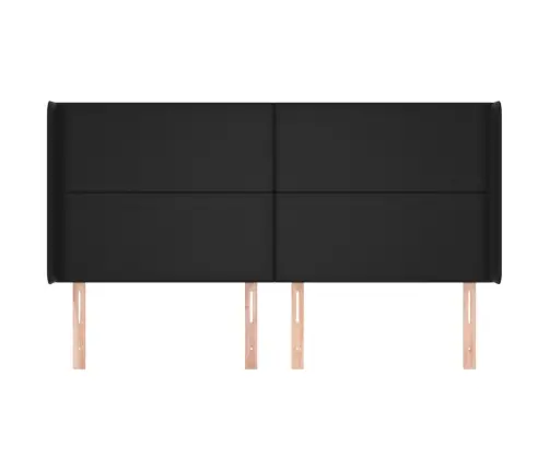 Galvgalis Ar Malām, Melna Mākslīgā Āda, 203X16X118/128 Cm Vidaxl