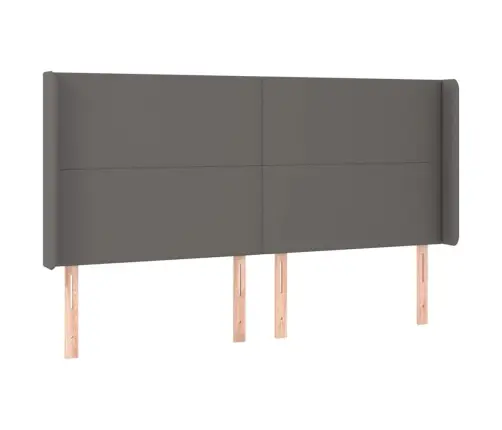 Galvgalis Ar Malām, Pelēka Mākslīgā Āda, 203X16X118/128 Cm Vidaxl