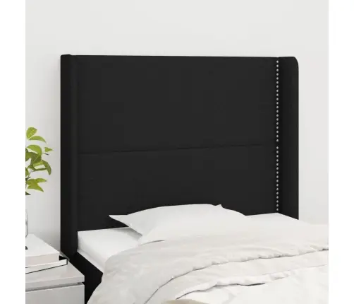 Galvgalis Ar Malām, 93X16X118/128 Cm, Melns Audums Vidaxl