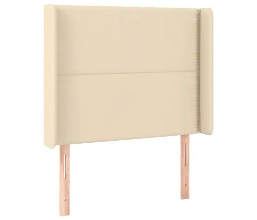 Galvgalis Ar Malām, 93X16X118/128 Cm, Krēmkrāsas Audums Vidaxl Galvgalis Ar Malām, 93X16X118/128 Cm, Krēmkrāsas Audums Vidaxl