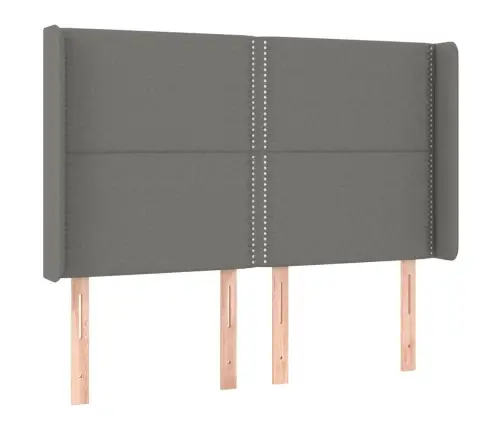 Galvgalis Ar Malām, 147X16X118/128 Cm, Tumši Pelēks Audums Vidaxl