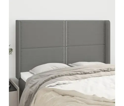 Galvgalis Ar Malām, 147X16X118/128 Cm, Tumši Pelēks Audums Vidaxl