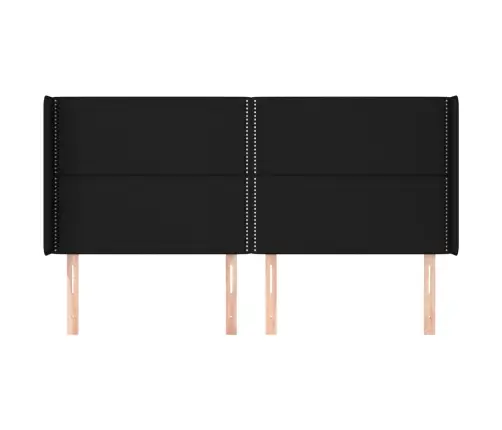 Galvgalis Ar Malām, 163X16X118/128 Cm, Melns Audums Vidaxl