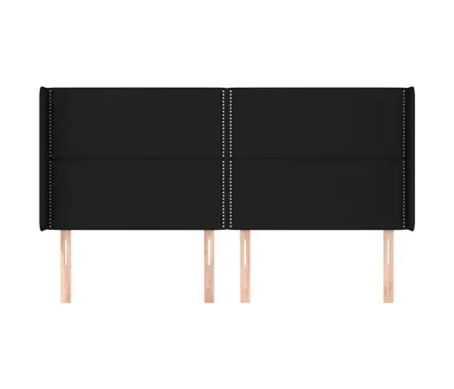 Galvgalis Ar Malām, 183X16X118/128 Cm, Melns Audums Vidaxl