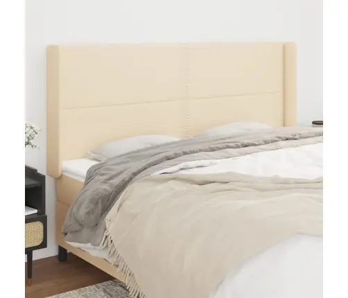 Galvūgalis Su Auselėmis, Kreminės, 183X16X118/128cm Audinys