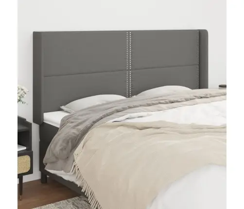 Galvgalis Ar Malām, 203X16X118/128 Cm, Tumši Pelēks Audums Vidaxl