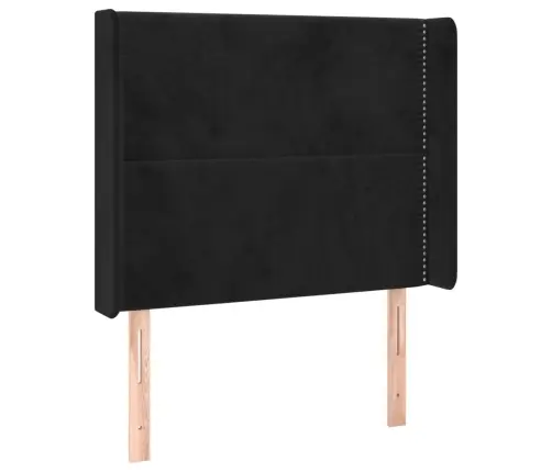 Galvgalis Ar Malām, Melns Samts, 83X16X118/128 Cm Vidaxl