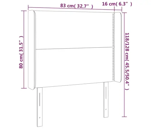 Galvgalis Ar Malām, Tumši Zils Samts, 83X16X118/128 Cm Vidaxl